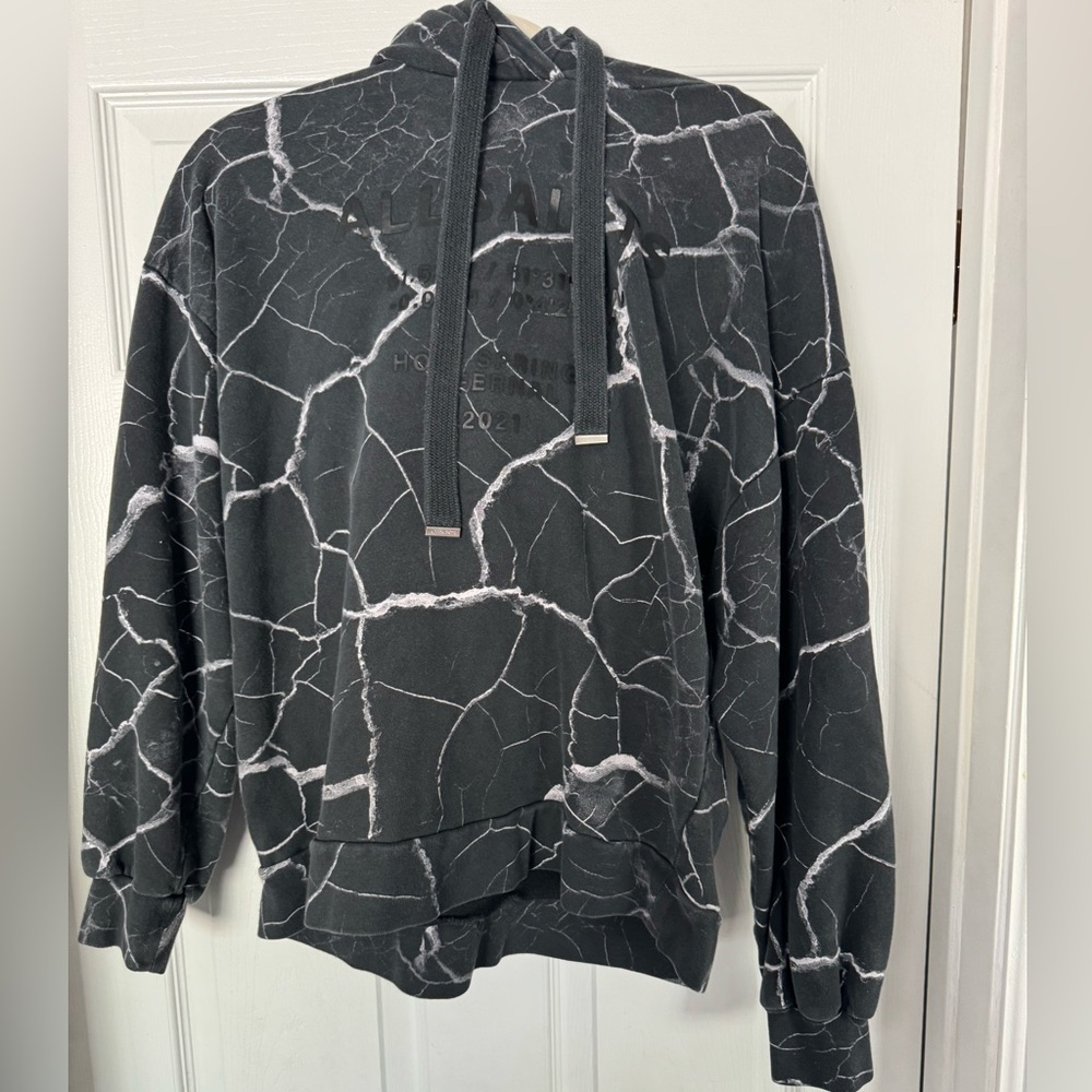 All saints granite print hoodie.